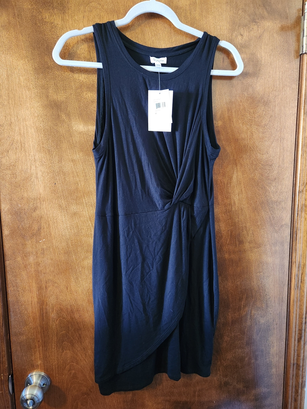 love, Fire Black Sleeveless Twist-Detail Women’s Dress